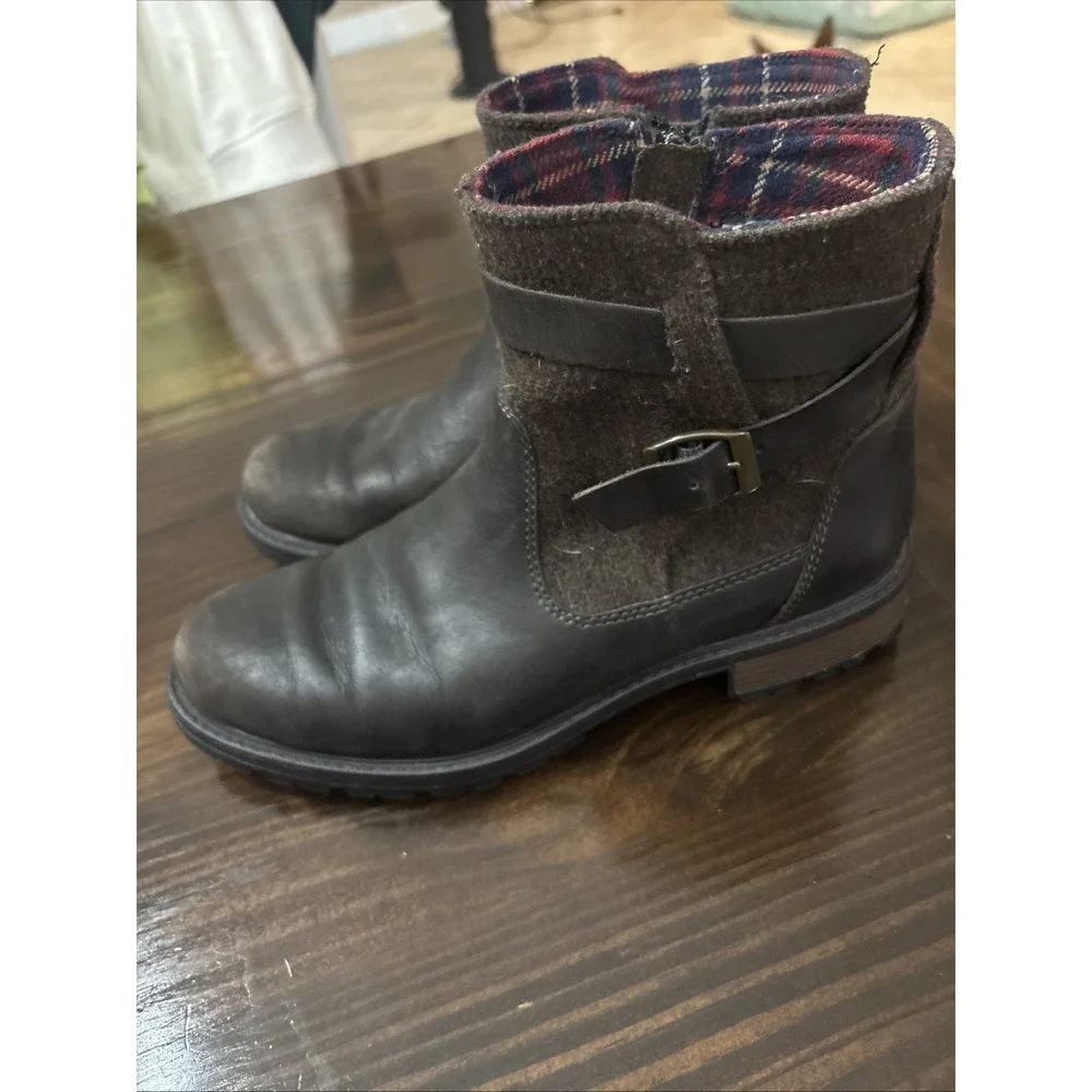 Merrell Wool Blend Women Legacy Buckle WP Casual Boots  Brown Leather size 7